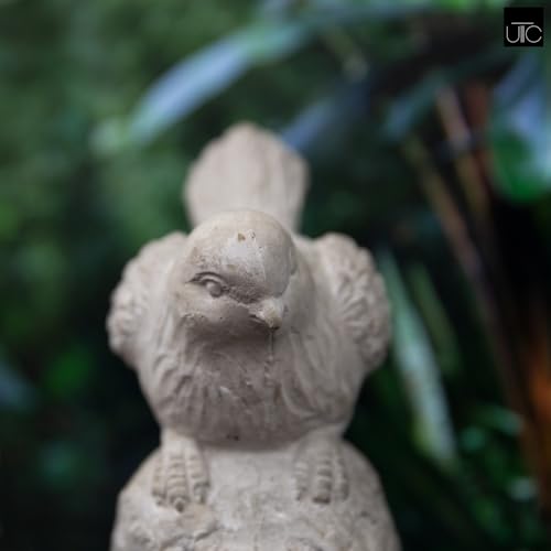 Small Cement Bird Statue, Gray Concrete Finish (4.5 X 3.75 X 7.5 Inches) | Decorative Bird Figurine With A Gray Concrete Finish, Ideal For Patios, Lawns, Yards, Tables, And Outdoor Spaces. - size: 4.50"x3.75"x7.50"H