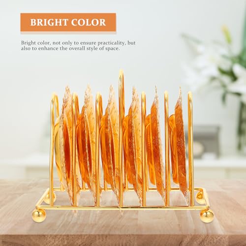 Cabilock 7pcs Gold Snack Tray Set with Rack, Small Appetizer Plates and Coasters, Creative Food Serving and Storage for Home Dining and Party Use