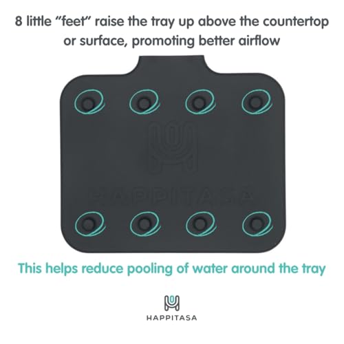Silicone Soap Dish Tray and Sponge Holder with Drain Chute and Feet | 3-Way Sloped Design | Bathroom and Kitchen Sink Organizer Caddy (Light Grey, 5"x4", 3.5 Ounces) - color: Light Grey, size: 5"x4"