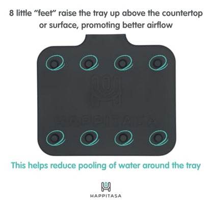 Silicone Soap Dish Tray and Sponge Holder with Drain Chute and Feet | 3-Way Sloped Design | Bathroom and Kitchen Sink Organizer Caddy (Light Grey, 5"x4", 3.5 Ounces) - color: Light Grey, size: 5"x4"