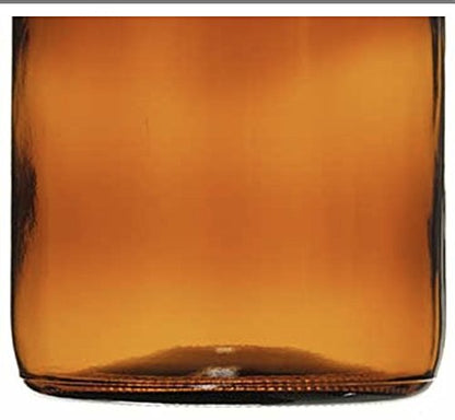 Sally's Organics 32oz Amber Glass Bottles - 2 Pack with USA-Made Tight Seal Lids - Quart-Sized Brown Glass Growlers for Beer, Kombucha, and Juice Storage
