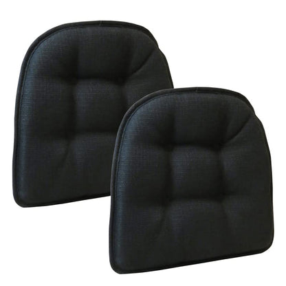 Non-Slip Chair Cushions, Assembled in USA, U-Shaped Skid-Proof Seat Pads for Dining Room, Kitchen, Office, 15"x16" - color: Solid Midnight Black, size: 8 Pack
