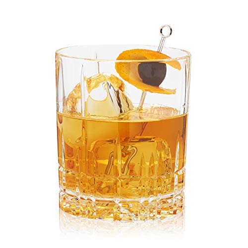 Spiegelau Perfect Serve Double Old Fashioned Glasses Set of 4 – Heavy Base Crystal Whiskey Glasses for Scotch, Bourbon & Cocktails – Lead-Free Crystal Tumbler Set - style: D.O.F.