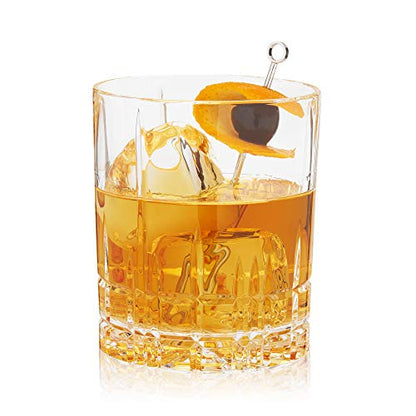 Spiegelau Perfect Serve Double Old Fashioned Glasses Set of 4 – Heavy Base Crystal Whiskey Glasses for Scotch, Bourbon & Cocktails – Lead-Free Crystal Tumbler Set - style: D.O.F.