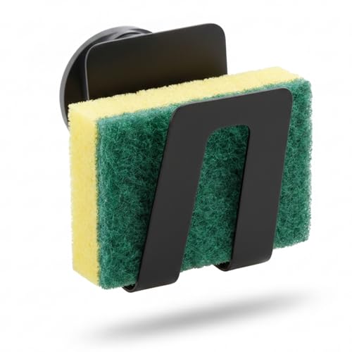 Magnetic Sponge Holder, Biocomposite Kitchen Organizer | Quick Drying Design, Strong Magnet, Fits all Sink Types, Tool-Free Installation - color: Composite