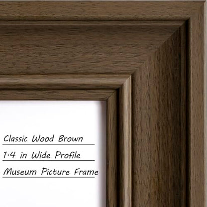 Yaetm 4x6 Picture Frame Set of 4, 1.4” Wide Molding & Brown Wood Grain Photo Frames with HD Tempered Glass, for Table Top & Wall Mounting (4 pack, Brown Wood Grain) - color: Wood Brown, size: 4x6, 4 pack
