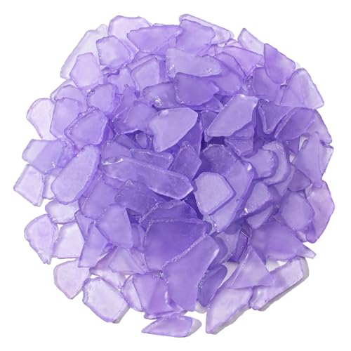 Keedolla Lavender Sea Glass for Crafts - 15 OZ Flat Frosted Seaglass Pieces for DIY Art Crafts, Vase Filler, Beach Weddings, Aquarium and Home Decor - color: Lavender, size: 15 OZ / 0.93 LB