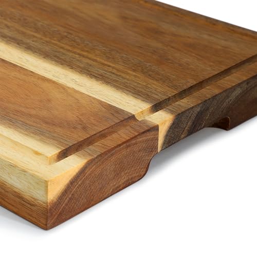 Elama 15.5 x 12 Inch Acacia Wood 1.5 Inch Thick Butcher Block – Heavy-Duty Cutting and Serving Board for Meat, Cheese, and Vegetables (15.5 x 12 Inch) - color: 15.5 x 12 Inch, size: 15.5"L x 12"W