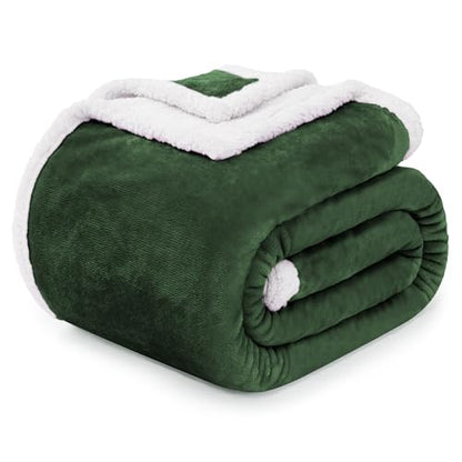 BEAUTEX Sherpa Fleece Throw Blankets Soft Fluffy Flannel Plush Cozy | Fuzzy Green Cuddle Blanket for Couch, Bed, Sofa, Adults (50" x 60", Green) - color: Sagegreen, size: Throw-50"x60"