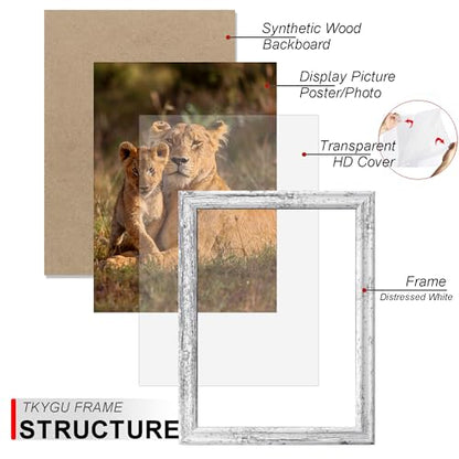 5x7 Picture Frame set of 3， Modern Style Wooed Frame Rustic White,Table Top or Wall Mount best gift - color: Rustic White -3PCS, size: 5x7in