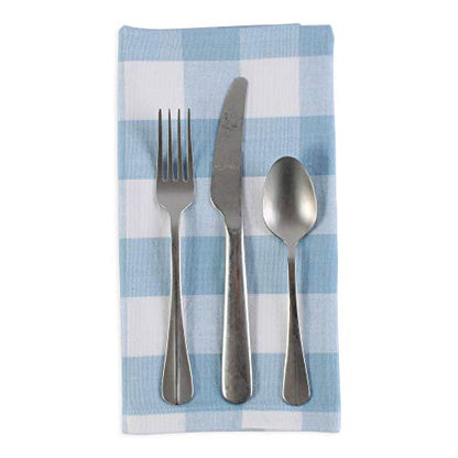 DII Buffalo Check Collection, Classic Farmhouse Cloth Napkin Set, 20x20, Light Blue & White, 6 Piece - color: Light Blue & White, size: 20" x 20" (Set of 6)
