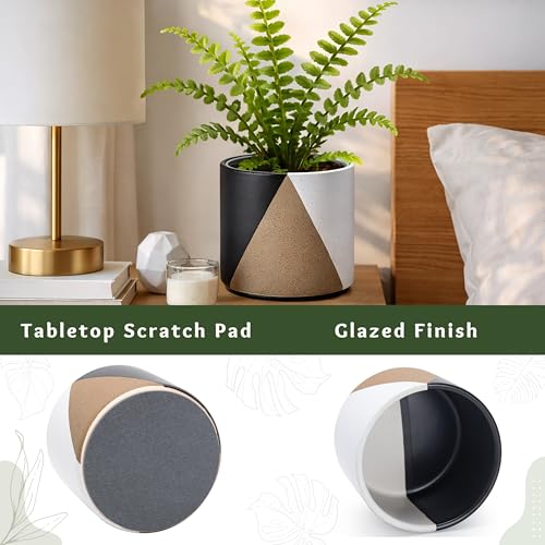 D'vine Dev 2-Pack Cachepot with Clear Pot, 6.5 in, Midnight Mesa, 93-V-C-2 | Dual-Pot System, Root Visibility, Bottom Watering Support, Enhanced Drainage, Artistic Stoneware Design, Easy Plant Care - color: Midnight Mesa, size: 6.5” Cachepot + 6“ Clear Gr