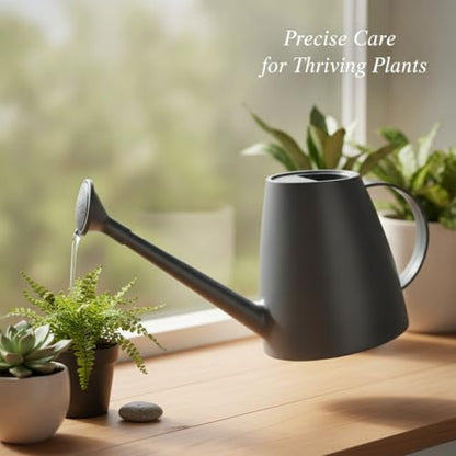 1.8L Long Spout Watering Can for Indoor Plants, Durable PP Plastic Pot Waterer with Precise Flow Control for Home Garden, Balcony & Windowsill - color: Gray