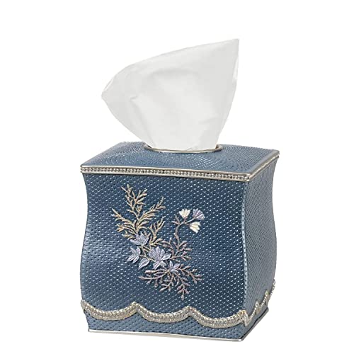 Resin Tissue Box Cover for Modern Home Decor - Minimalist Square Tissue Box Holder for Guest Room, Bedroom, Bathroom, Tabletop & Office - Durable and Aesthetic Tissue Holder, Capri - color: Capri