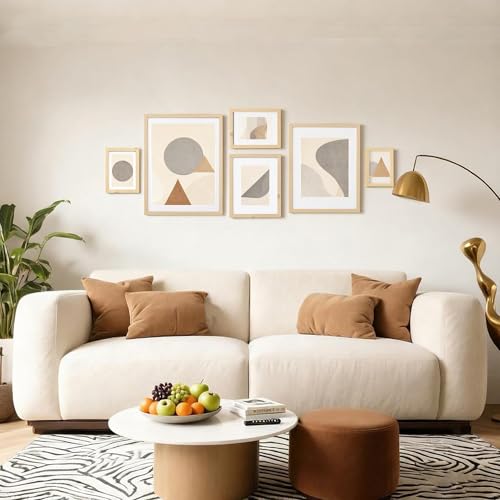 4x6 Picture Frame Wood Grain Set of 6 Wooden Photo Frames | 4 x 6 Picture Frame with Plexiglass Fits 4x6 without Mat for Table and Wall Display - color: Wood Grain, size: 4x6