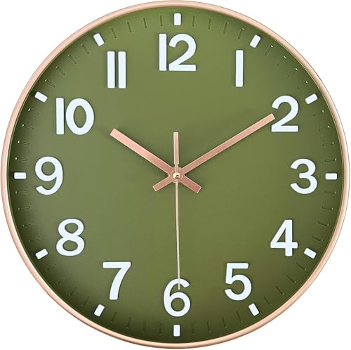 AIRUIFU Wall Clock - 10 Inch Non-Ticking Silent Battery Operated Round Wall Clock Modern Simple Style Decor Clock for Kitchen,Home,Bedroom,Living Room, Office - color: Blue