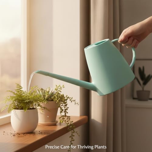 1.8L Long Spout Watering Can for Indoor Plants, Durable PP Plastic Pot Waterer with Precise Flow Control for Home Garden, Balcony & Windowsill - color: Blue