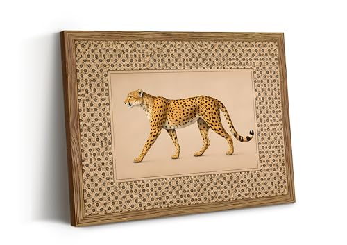 Vintage Framed Cheetah Canvas Wall Art Trendy Leopard Pictures 16×24 Inch | Wildlife Decor Aesthetic, Funky Animal Prints Decor, Safari Painting Artwork for Living Room Bedroom Home Decoration - color: Cheetah, size: 24"L x 16"W