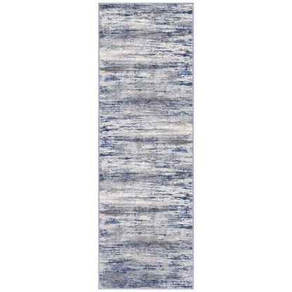 KOZYFLY Modern Abstract Hallway Runner Rug, 2.6x8 Washable Rug Runner Non-Slip Soft Striped Kitchen Runner Rugs, Print Grey Blue Carpet Runner for Entryway Bathroom Laundry Room Foyer - color: Blue-grey, size: 2'8" x 8' (Runner)