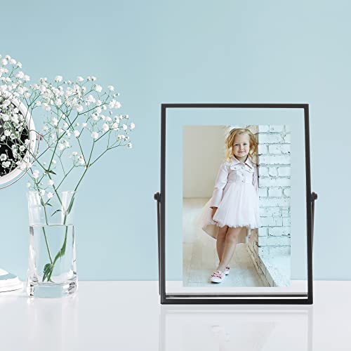 Lawrence Frames Metal Easel Float Picture Frame, 4x6, Black - color: Black, size: 4x6