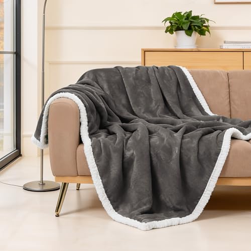 BEAUTEX Sherpa Fleece Throw Blankets Soft Fluffy Flannel Plush Cozy | Fuzzy Coffee Cuddle Blanket for Couch, Bed, Sofa, Adults (50" x 60", Coffee) - color: Coffee, size: Throw-50"x60"