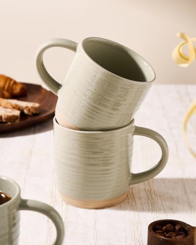 famiware Coffee Mugs Set of 4, 13 oz Mug Set, Ceramic Cup Set with Handle | Stoneware Mug for Coffee, Tea, Latte, Cappuccino, Microwave and Dishwasher Safe, Constellation Series，Honey - color: Constellation-Honey, size: 4 Count (Pack of 1)