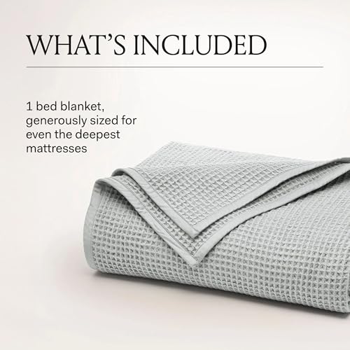 BOLL & BRANCH Waffle Bed Blanket, Twin/Twin XL, Natural | Luxury 100% Organic Cotton - Soft, Lightweight and Breathable - Textured Waffle Weave Design - color: Natural, size: Twin/Twin XL