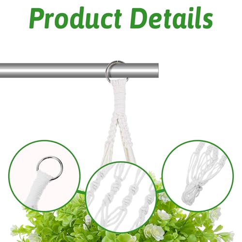 Macrame Plant Hanger 2 Pack Hanging Planters Baskets for Indoor Plant | Boho Hanging Holder, Handmade Woven Rope Hanger Kit, Decorative Braided Cotton Rope, Flower Pot Holder, for Garden Home Decor