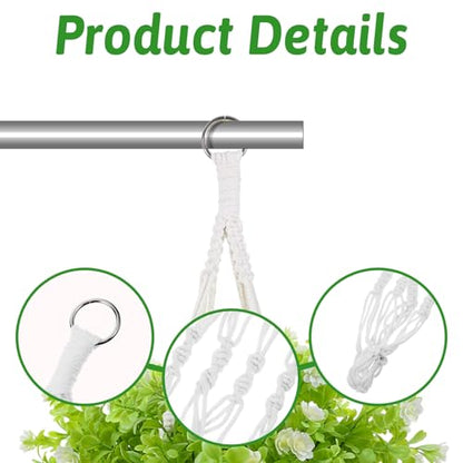 Macrame Plant Hanger 2 Pack Hanging Planters Baskets for Indoor Plant | Boho Hanging Holder, Handmade Woven Rope Hanger Kit, Decorative Braided Cotton Rope, Flower Pot Holder, for Garden Home Decor