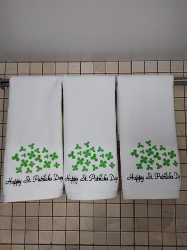 Happy St. Patrick's Day Terry Velour Fingertip Towel Set - Quick-Drying, Highly Absorbent, Ultra-Soft, 11 x 18 inches, 3-Pack for Kitchen and Bathroom, Ideal for Gifts and Travel (3, St. Patrick 2) - color: St. Patrick 2