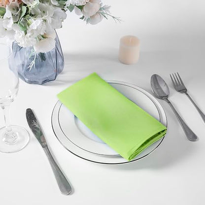 Bailarina Cloth Napkins Set of 80,17x17 inches Dinner Napkins Cloth Washable,Polyester Square Table Cloth Napkin Bulk with Hemmed Edges Ideal for Banquets, Parties and Weddings-Apple Green - color: Apple Green