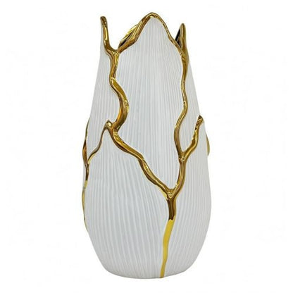 Ceramic Vase Round Circle Sculptural with Polished Decorative Presence and Smooth Finish Suitable for Dining Tables Consoles Shelves Home Decoration, L 21.5cm W 7.5cm H 28cm - size: L 21.5cm W 7.5cm H 28cm
