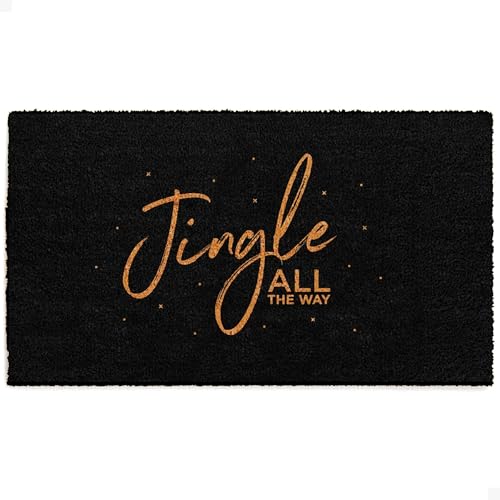 Christmas Door Mat - Welcome Mat for Front Door with Non-Slip Backing - Durable Doormat - Perfect for Outside Entrance Matt - Outdoor/Indoor - Midnight Jingle - 17" x 30" - color: Midnight Jingle