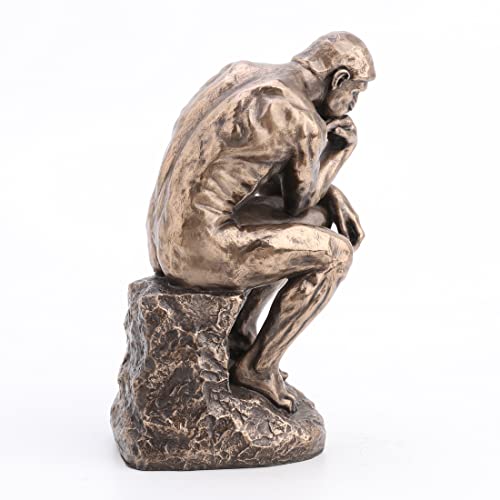 Veronese Design 8" Rodin The Thinker Cast Resin Statue Bronze Finish