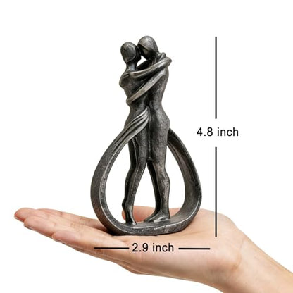 Modern Abstract Couple Statue, Kissing Lovers Sculpture Figurine for Home Decor Living Room Bedroom Bookshelf Office, Gift for Wedding Anniversaries, Love Decor Ornament for Valentines - Style C - style: Style C