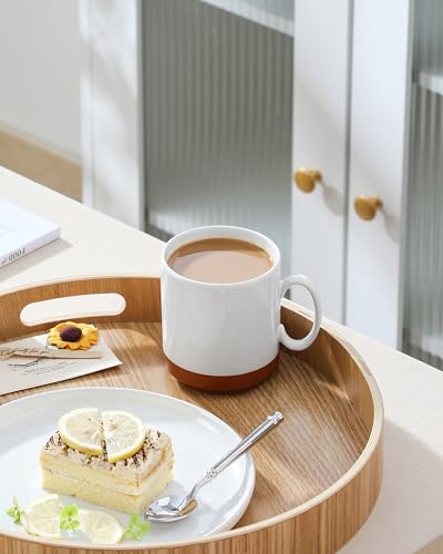 MALACASA 12oz Ceramic Coffee Mugs Set of 4, Stackable Coffee Cups with Straight-Sided Design, Mugs for Coffee, Latte, Tea, Hot Chocolate, Cappuccino and Cocoa, Microwave & Dishwasher Safe, Khaki White - color: Straight-Khaki White, size: 12 Oz
