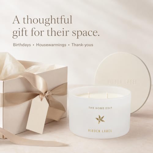 Hidden Label Vanilla Jasmine Scented Candle, 10 oz 2-Wick | Soy wax jar candle, up to 45 hours, warm floral scent for bedroom, bathroom, living room and gifting - color: Vanilla Jasmine