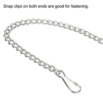 MECCANIXITY Hanging Chain with Snap Clips 15.75 Inch Garden Plant Hangers for Signboard Chalkboard Basket Lantern Wind Chime, Stainless Steel Pack of 4 - size: 15.75 Inch