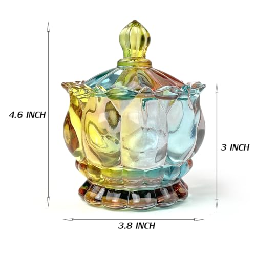 Colorful Crystal Glass Candy Snack Barrel Storage Jar Embossed Luxury Cookie Buffet Canister With Lids Jewelry Box Jar Biscuit Containers - color: Flower Throne