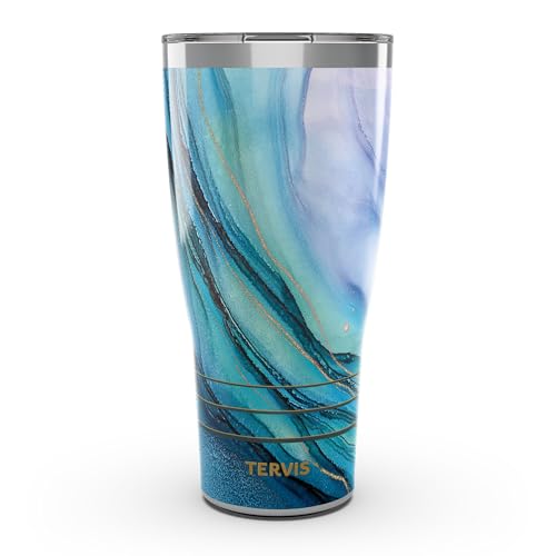 Tervis Traveler® 30oz Tumbler | Inkreel - Teal Wave - color: 30oz Traveler with Slider Lid, style: Inkreel - Teal Wave
