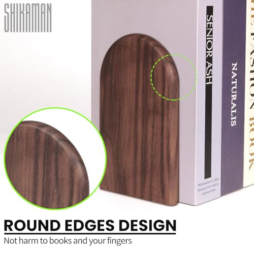 Book Ends,2 Pair Large Bookends Wood Book Ends Universal Economy Bookend (2, Large) - size: Large