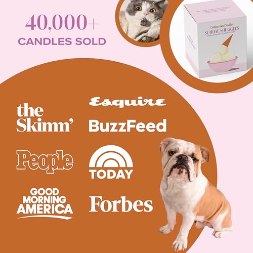 Sundae Snuggles Pet-Friendly Scented Candle – Vanilla Gelato & Waffle Cone Fragrance - Coconut Soy Wax Candle with Wooden Wick, Approx. 50-Hour Burn Time, Made in USA, 8 oz - color: Sundae Snuggles