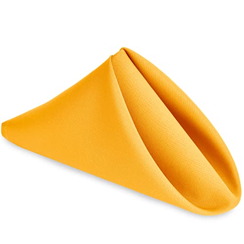 Cloth Napkins Set of 6, 18 x 18 Inch, Washable Orange Dinner Napkins with Hemmed Edges for Restaurant, Wedding and Holiday - color: Orange, size: 18" x 18" (Set of 6)