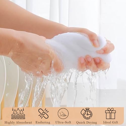 DishCloths Kitchen|Waffle Terry Weave Hand Towels|Cotton 12"x12" Reusable Dish Rags Washing Scrub Cleaning Dishes|Dish Bar Mop Towels Hand Wipes| washcloth |6 Pc Set-White - color: White