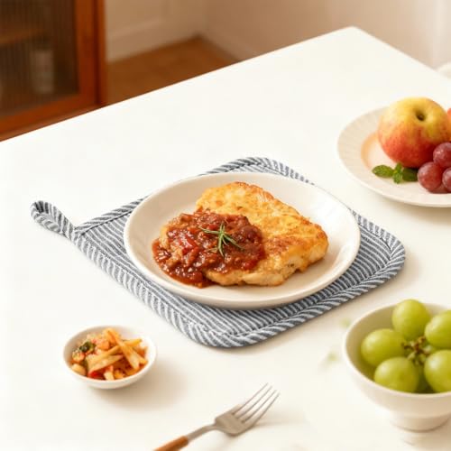 4 Pcs Oven Mitts and Pot Holders Heat Resistant Oven Mitts Sets Non Slip Oven Mitt and Pot Holders for Baking Cooking