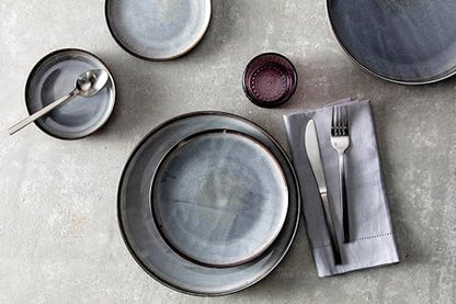 Fortessa Northern Lights Stoneware 16 Piece Dinnerware Set, Service for 4, Borealis Silt