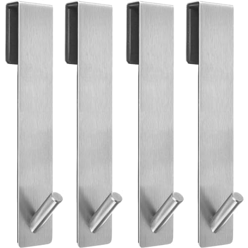 Kontoyo Shower Door Hooks(7.5 Inch),Extended Over Door Hooks for Bathroom Frameless Glass Shower Door,Stainless Steel Towel Hooks,Heavy Duty Rack Hooks for Robe,Towel-4 Pack-Silver - color: Silver, size: 7.5IN-4 Pack
