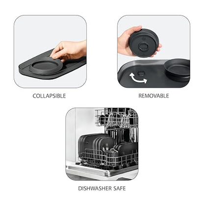 madesmart Dipware Appetizer Plate, Carbon | removable bowl, smooth finish, kits plate, sturdy, party snacks, woman owned - color: Translucent Carbon, size: Small