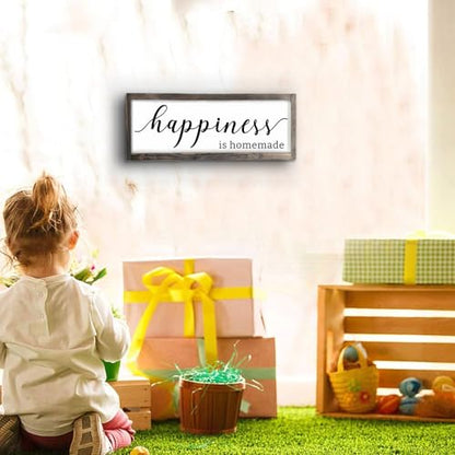 Dazingart Happiness is Homemade Sign, Farmhouse Kitchen Sign,Rustic Wooden Kitchen Wall Decor for Dining Room (Happiness)