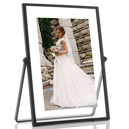 Lawrence Frames Metal Easel Float Picture Frame, 4x6, Black - color: Black, size: 4x6